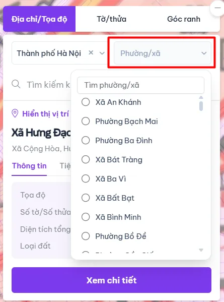 Danh sách Phường/Xã trực thuộc