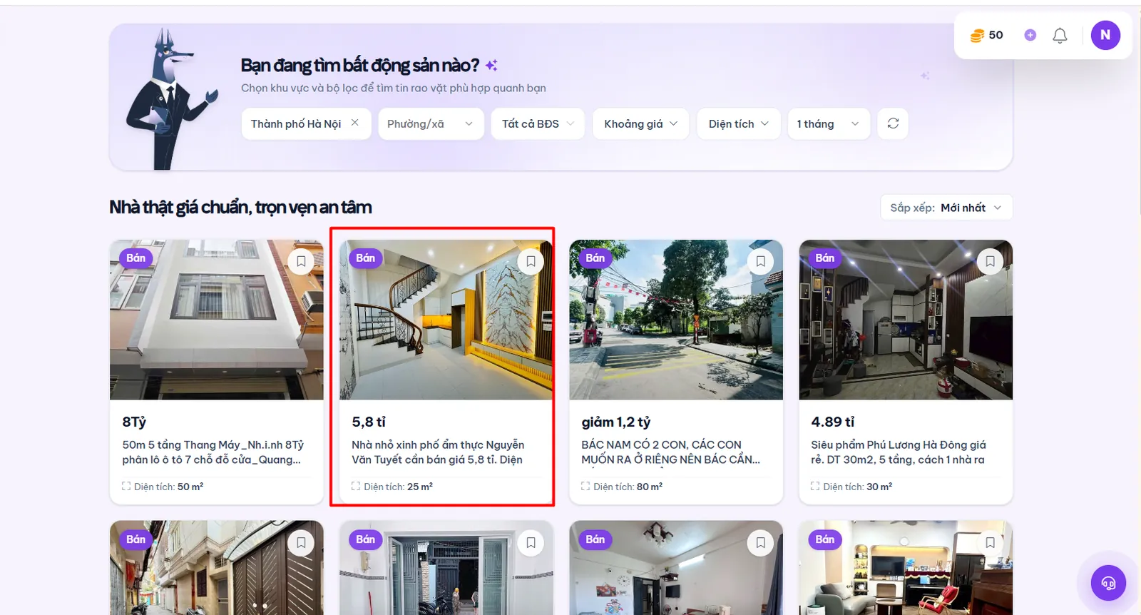Chọn một tin rao để xem chi tiết